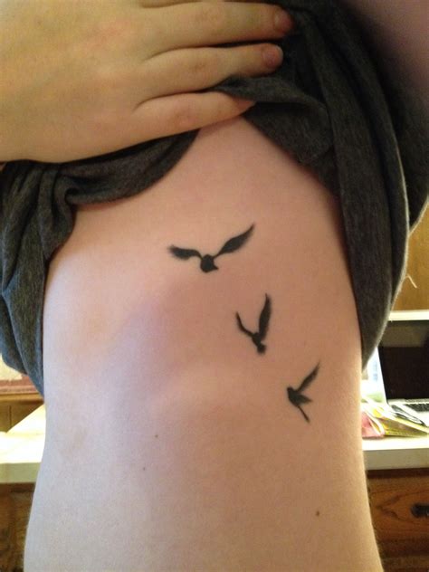 Flying Birds Tattoo On Ribs