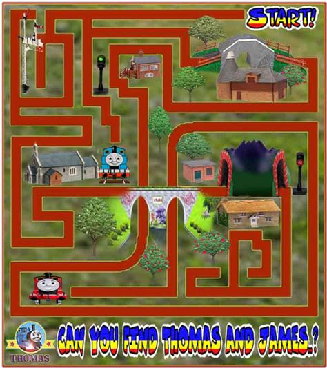 Printable Thomas Tank Maze Game Online For Kids Train