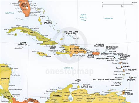 Detailed Political Map Of The Caribbean 1988 Vidiani Maps Of All