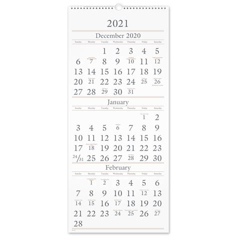 At A Glance 15 Month Wall Calendar 12 X 27 December 2020 To