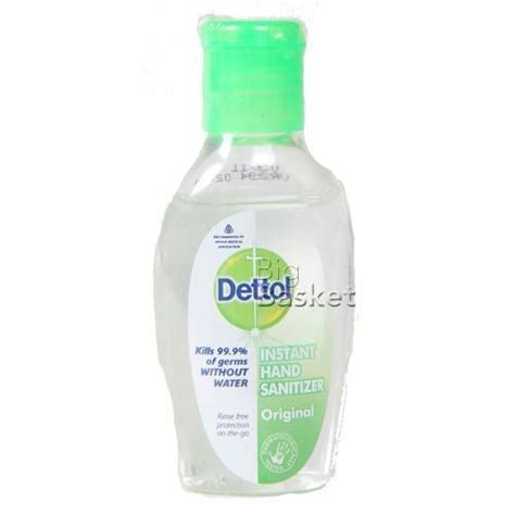Dettol original instant hand sanitizer kills 99.9% of germs without water. Dettol Instant Hand Sanitizer - Original 50 ml Bottle: Buy ...