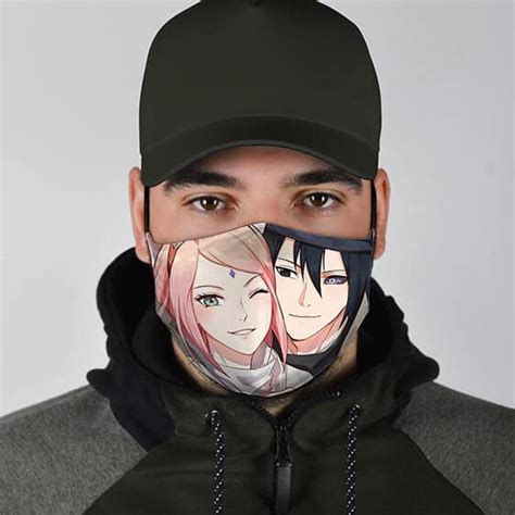 Sasuke Uchiha And Sakura Haruno Cute Couple Naruto Face Mask Saiyan