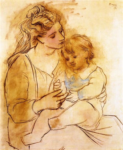 1922 Picasso Pablo Mother And Child Oil On Canvas Kunst