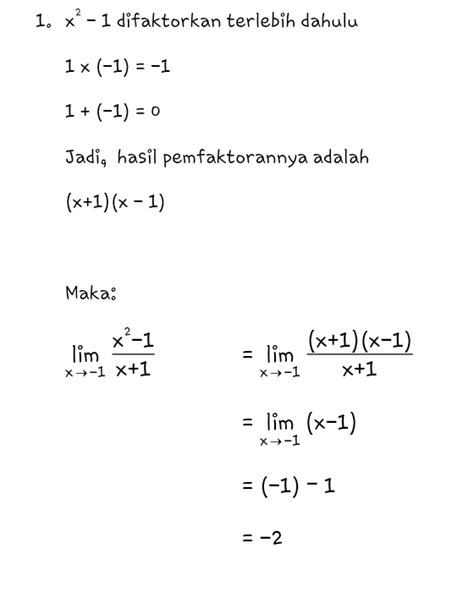 Contoh Soal Limit Fungsi Pemfaktoran Sekolahin