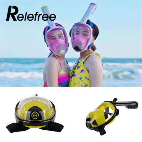 Full Face Snorkeling Masks Panoramic View Anti Fog Anti Leak Swimming