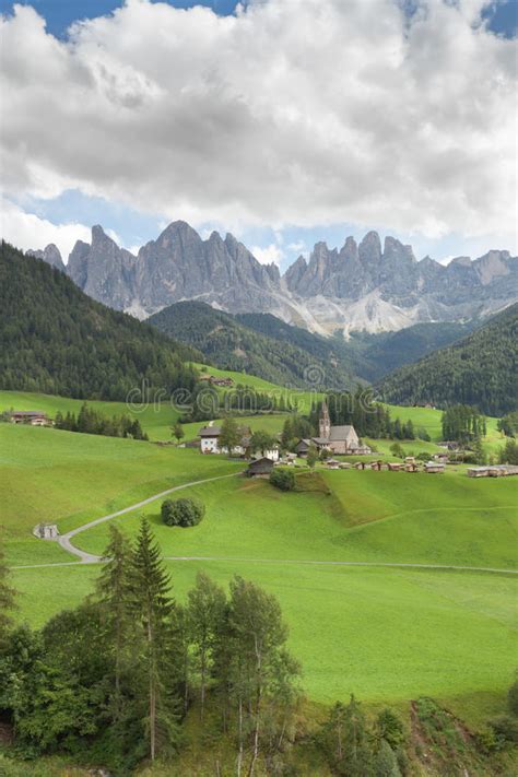 Small Italian Mountain Town In The Dolomites St Magdalena In Val Di