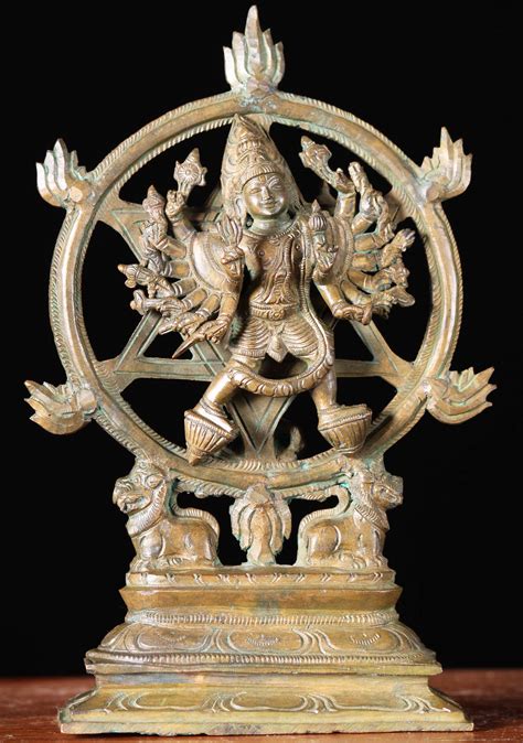 Sold Bronze Vishnu Narasimha Sudarsana Statue 7 91b92 Hindu Gods And Buddha Statues