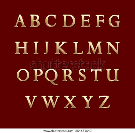 Gold Metal Letters Vector Alphabet Stock Vector Royalty Free