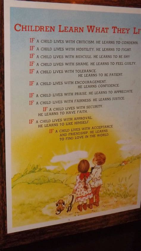 Vtg Children Learn What They Live Poem Plaque Retro Hippy