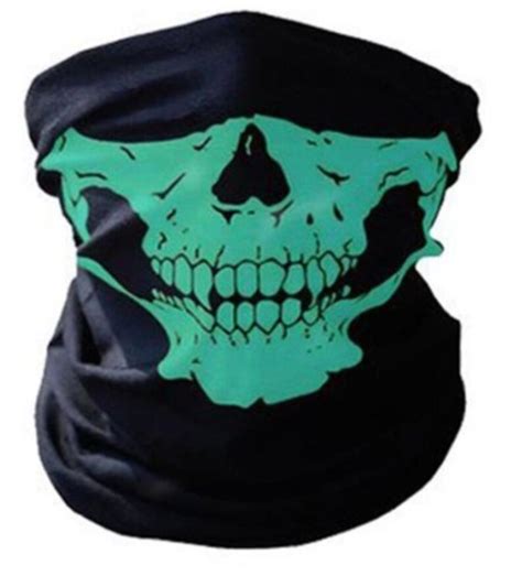 Skull Face Mask Green Bandana Face Protection Skeleton Etsy