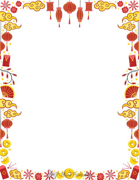 printable chinese new year page border