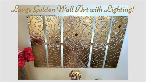 Diy Lighted Metallic Wall Art Decor Wall Decor Ideas In Gold Youtube
