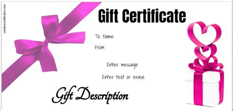 Make your own gift certificate designs for free with canva's impressively easy to use online gift certificate creator. Kleurplaten: Romantic Gift Certificate Template