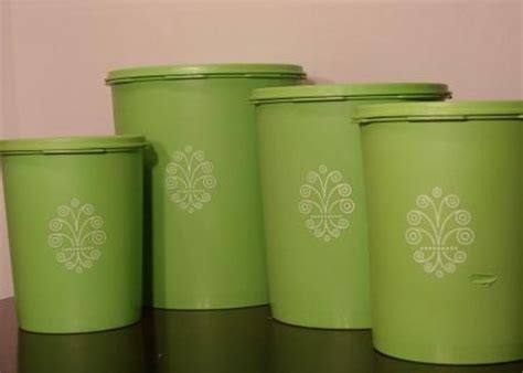 Vintage Lime Green Tupperware Canister Set Of 4 Etsy