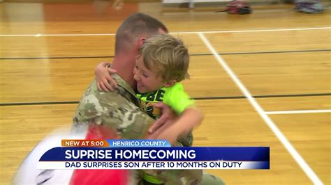 welcome home military dad surprises son at henrico ymca