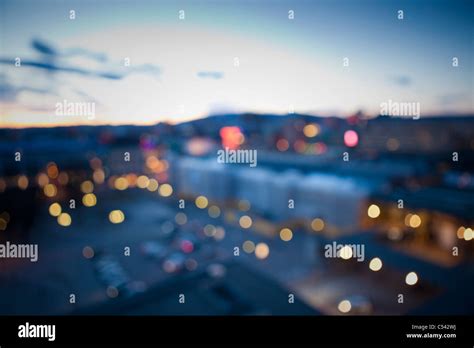 Blurred City Lights Stock Photo Alamy