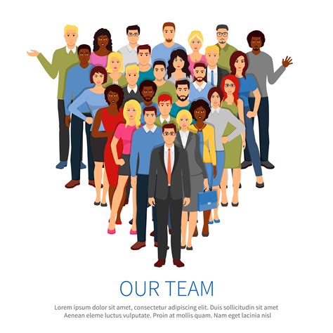 Crowd Professional People Team Flat Poster 476967 Vector Art At Vecteezy