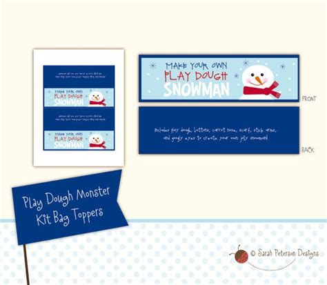 Instant Download Printable Editable Make Your Own Play Dough Snowman