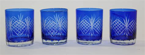 Cut Crystal Whiskey Glass Tumbler Baccarat Sapphire Blue At 1stdibs