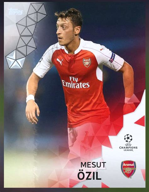 Mesut Özil Arsenal Uefa Silver Parallel Card 2016 Topps Kick