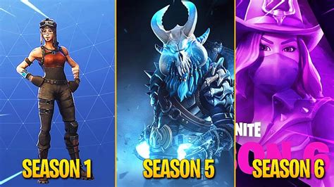 Evolution Of Fortnite Battle Pass Skins Season 1 Season 6 Youtube