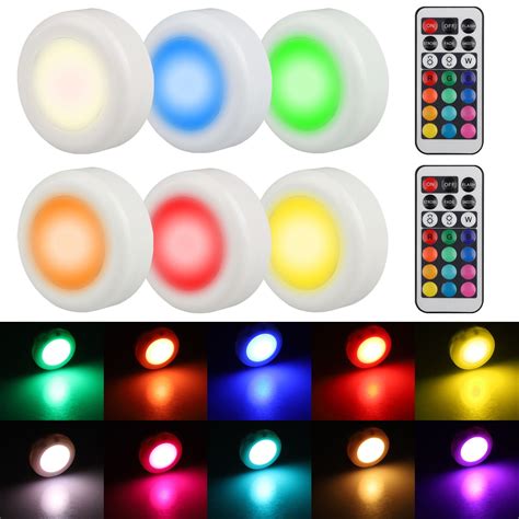 Tsv Wireless Led Puck Light 6 Pack With Remote Control Led Under