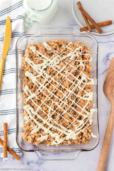 Cinnamon Roll Rice Krispie Treats No Bake Recipe