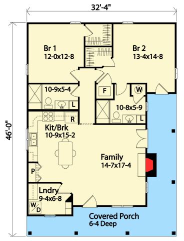 This plan has all the basics from a classic master bedroom to the second bedroom fit for use by other members. Plan 22121SL: Two Bedroom Bungalow in 2020 | Two bedroom ...
