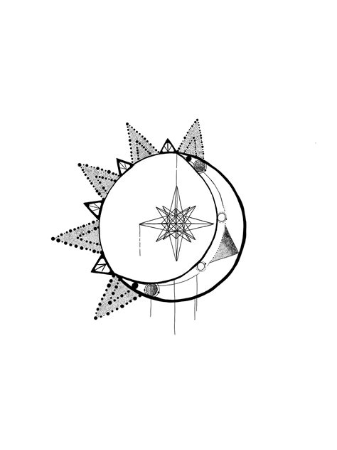 Tattoo Sun Stars Astronomy Moon Geometrics Ideas Sun Tattoos Music