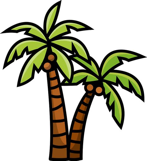Coconut Tree Clipart Two Palm Trees Png Clipart Image Coconut Tree
