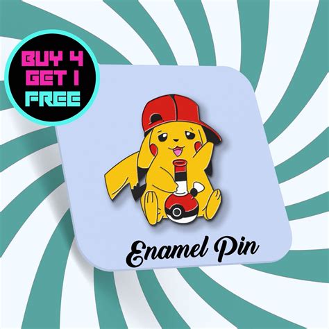 Stoner Pika Custom Enamel Pin Monster Trippy Enamel Pins Cute Etsy