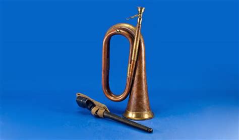 Copper And Brass Bugle Marked Potters Aldershot Lp Together With A