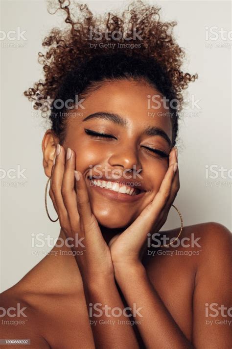 Beautiful Afro Girl With Curly Hairstyle Stock Photo Download Image