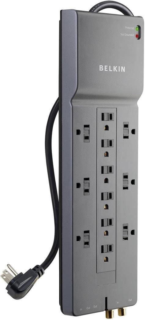 Belkin Power Strip Surge Protector 12 Ac Multiple Outlets And 8 Ft Long