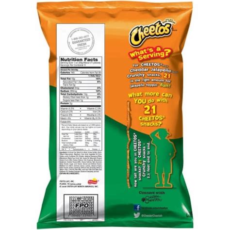 Cheetos Crunchy Cheddar Jalapeno Cheese Flavored Snacks 9 Oz Food 4 Less