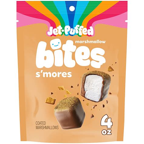 Jet Puffed Marshmallow Bites Sâ€™mores Flavored Coated Marshmallows 6 Ct Pack 4
