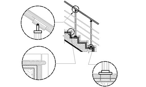 Stairs Detail Risers And Hand Rails Plan Detail Dwg File Cadbull