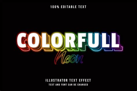 Premium Vector Colorful Neon Editable Text Effect