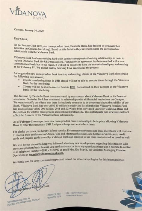 A 'swift cover (mt 202) payment message' to our correspondent bank; St. Martin News Network - Deutsche Bank terminates all ...