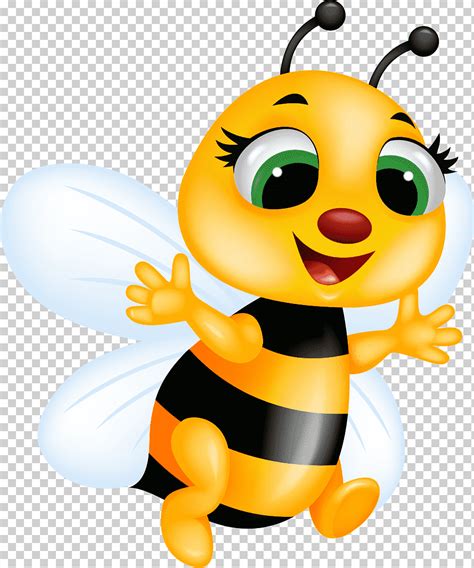 Abeja amarilla animada ilustración abeja abeja linda abeja comida