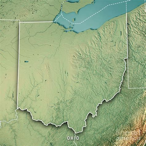 Ohio Topographic Map Stacked Plot Visualization Print Agrohortipbacid