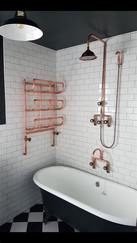 Copper Pipe Shower And Flexible Hose Etsy Bathroom Interior Design Bathroom Interior