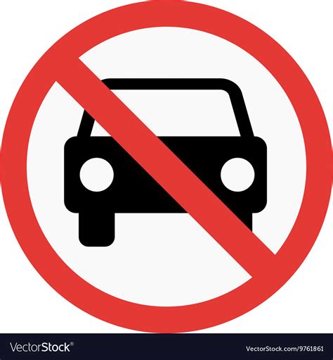 No Car Sign Royalty Free Vector Image Vectorstock