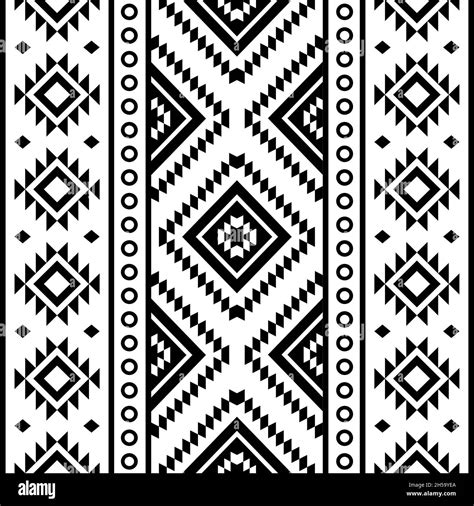 Aztec Tribal Vertical Geometric Seamless Vector Pattern Navajo