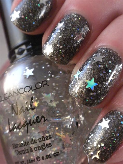 Kleancolor Silver Star 1 Sparkle Nails Nail Polish Art Colorful