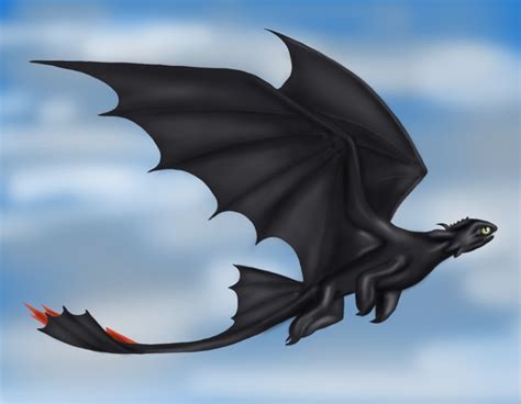 Learn How To Draw Toothless Flying From How To Train Your Dragon How