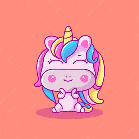 Premium Vector Cute Baby Unicorn Vector Illustration