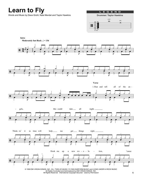 Learn To Fly Sheet Music Foo Fighters Drums Transcription