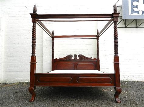6ft Wide Antique Four Poster Bed Victorian Manner Super King Sized