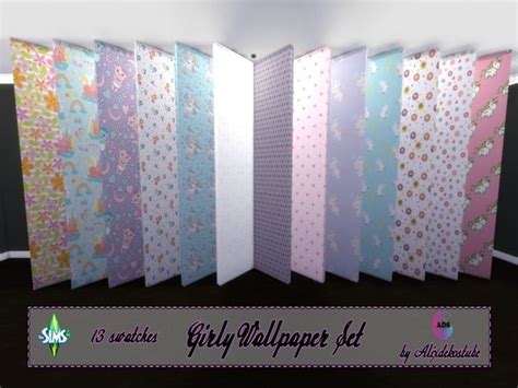 The Sims 4 Girly Wallpaper Set Sims 4 Sims Sims 4 Mods